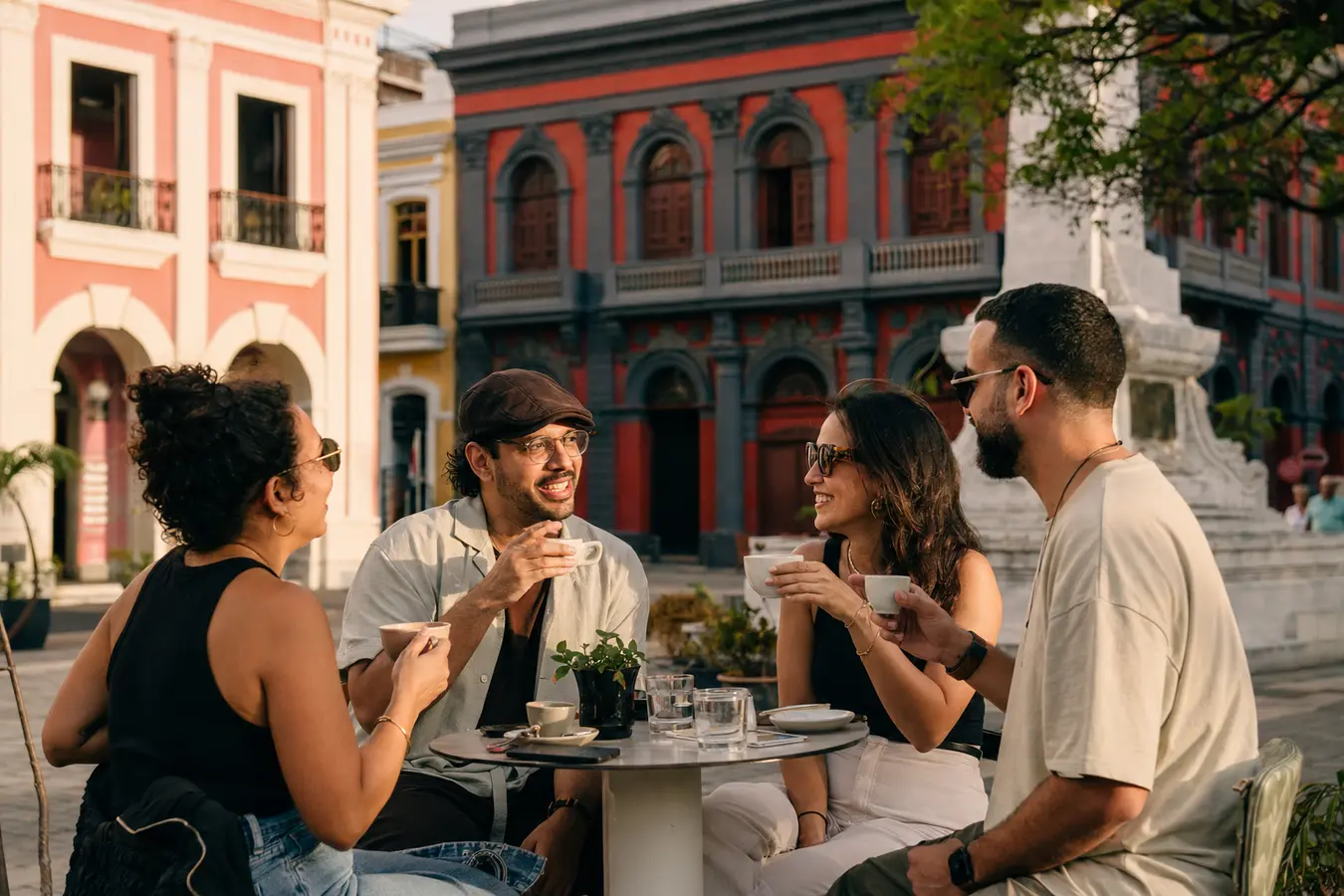 Coffee enthusiasts meeting in historic Ponce