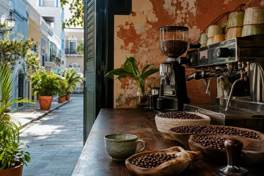 Illustrative editorial image inspired by the coffee region of Jayuya, Puerto Rico